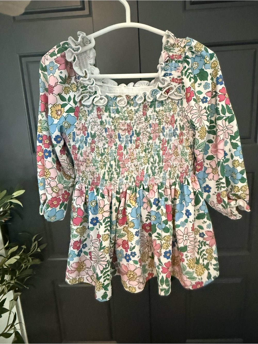 BBS Girls Floral Smocked Long-Sleeve Top - Multi - 2T